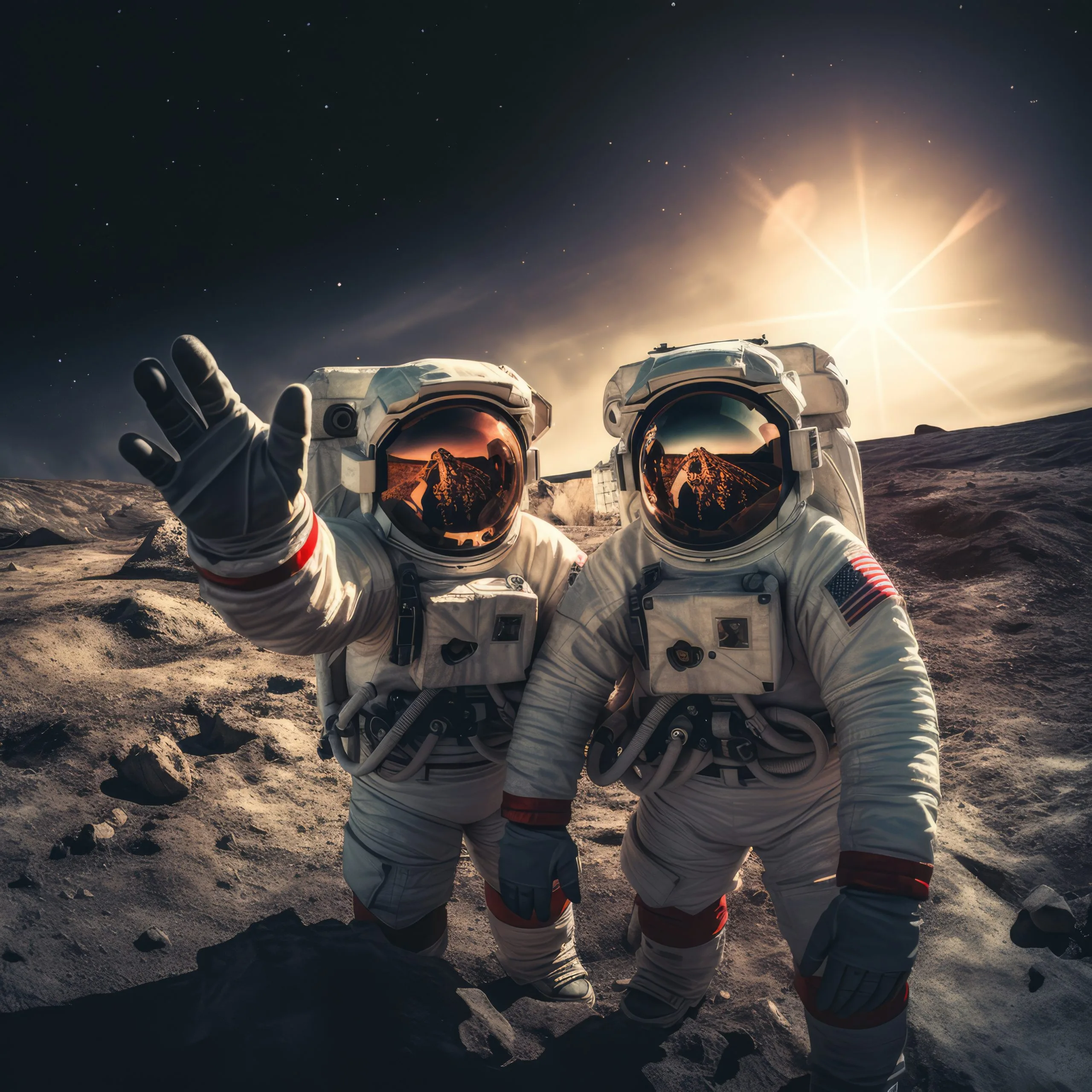 Ay yüzeyindeki astronotlar
