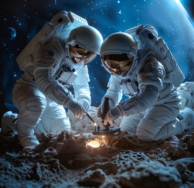 Astronotlar bilimsel çalışma yapıyor