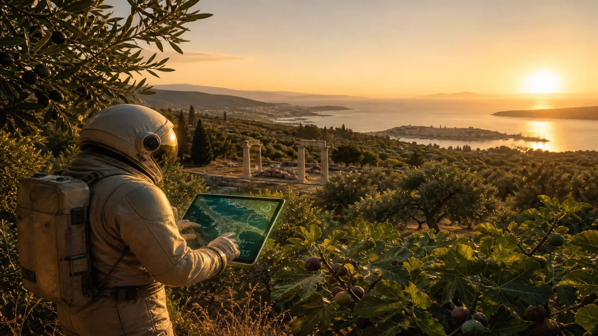 Aydın Web Tasarım — Hide Digital Aydın için turizm ve tarım odağını yerel kent ve doğa dokusuyla buluşturan özgün web tasarım görseli